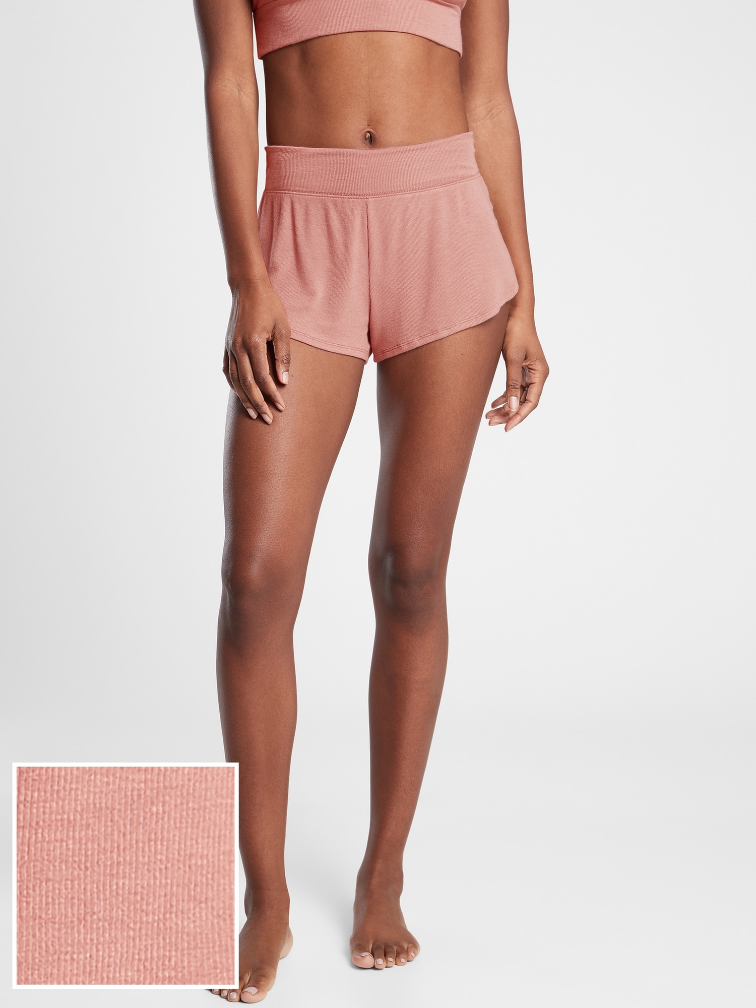 Athleta Well Rested Rib Sleep Short pink. 1