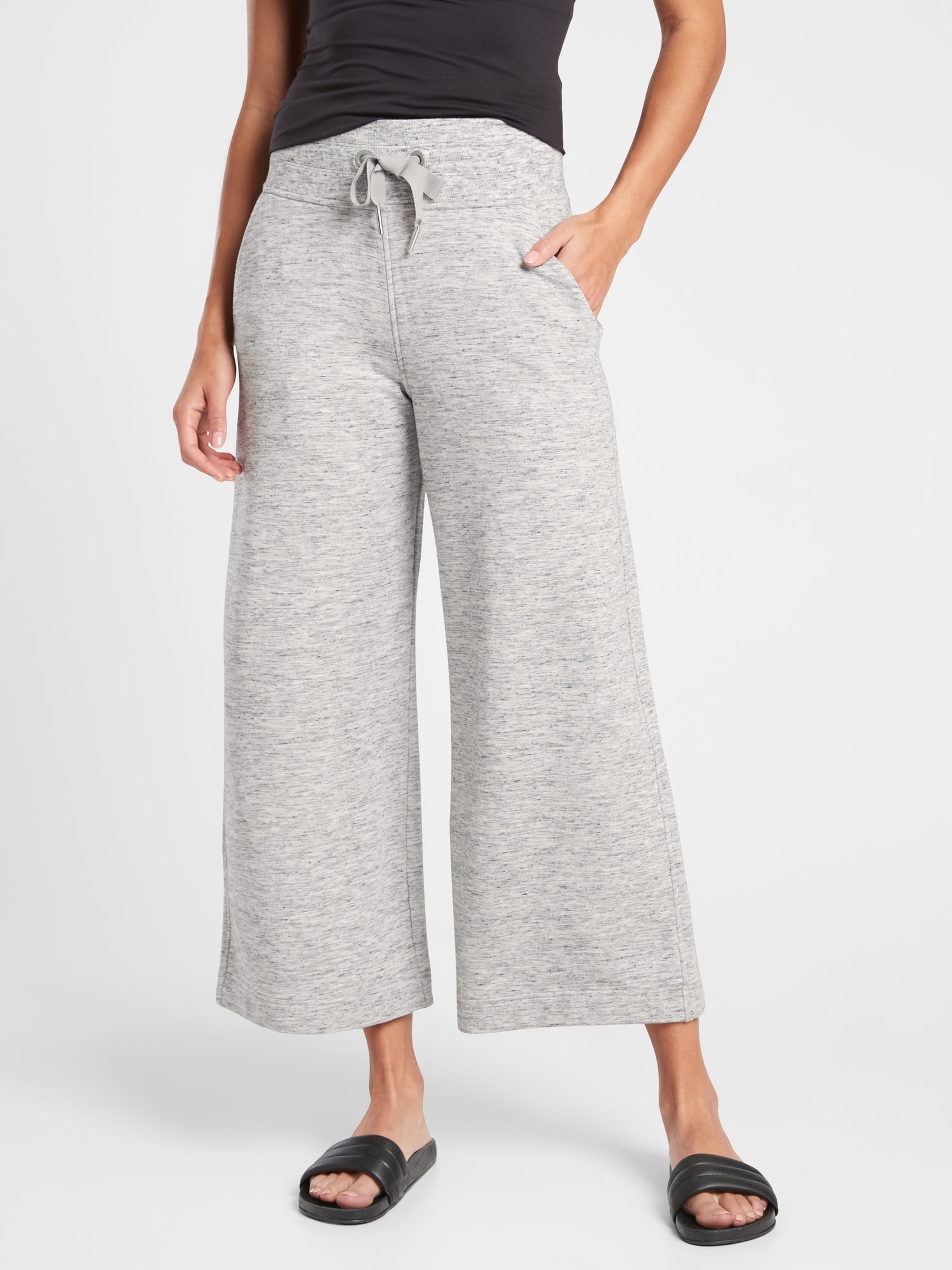 Athleta Balance Wide Crop Pant gray. 1