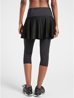 ATHLETA black 2 In 1 Contender Skirt Capri Leggings Reflective Running Size  XS