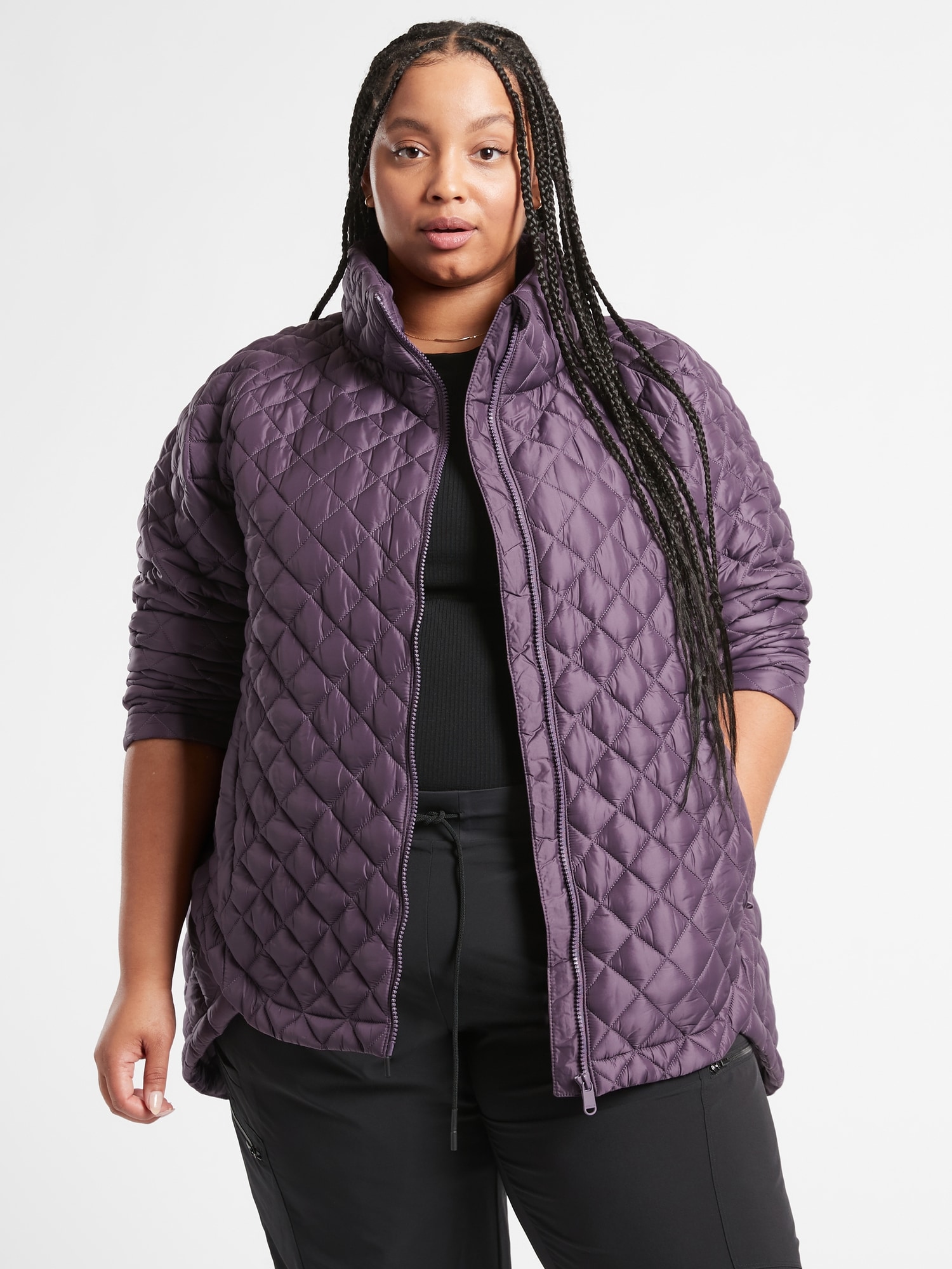 Athleta Whisper Featherless Jacket purple. 1