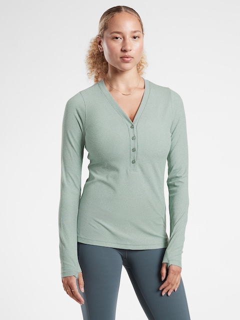Uptempo Ribbed Henley Top