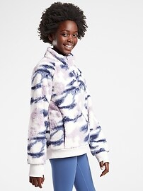 Athleta Girl So Snug Sherpa Printed Half Zip