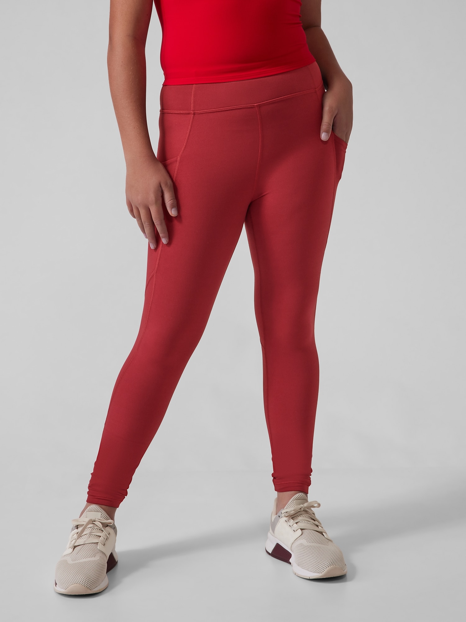 Athleta Girl High Rise Stash Your Treasures Tight red. 1