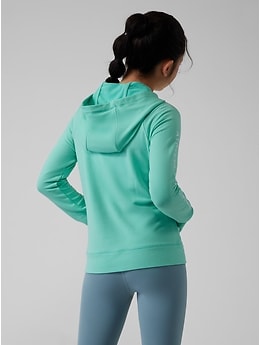 Athleta Girl Size 6 XS Green Hoodie Atheltic Thumb Holes