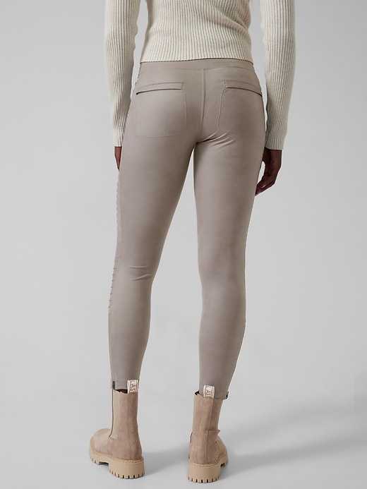 Athleta Delancey Gleam Moto Tight store Women's Medium Taupe High Rise Leggings