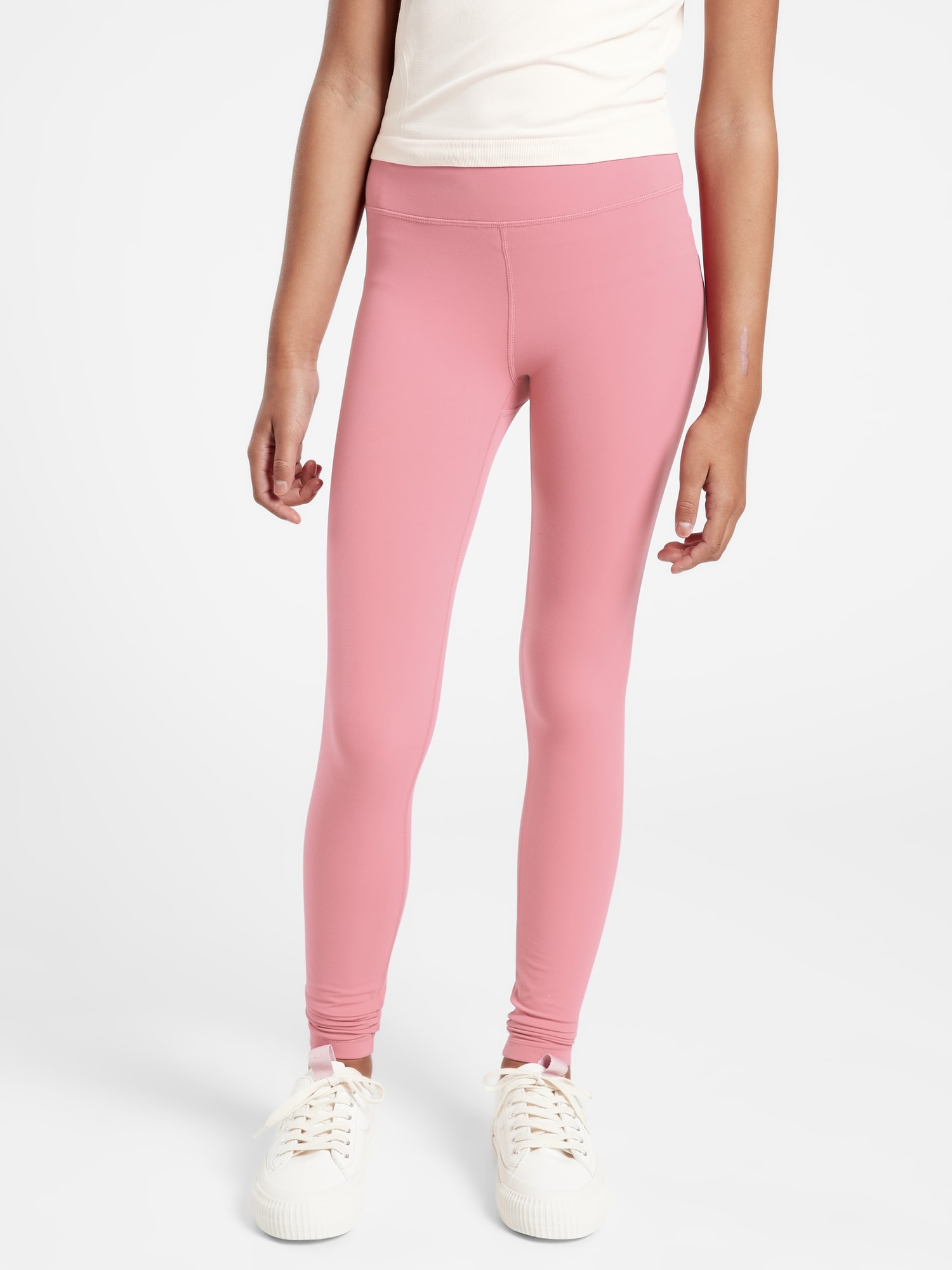 Athleta Kids' High Rise Powervita Chit Chat Tight In Pink