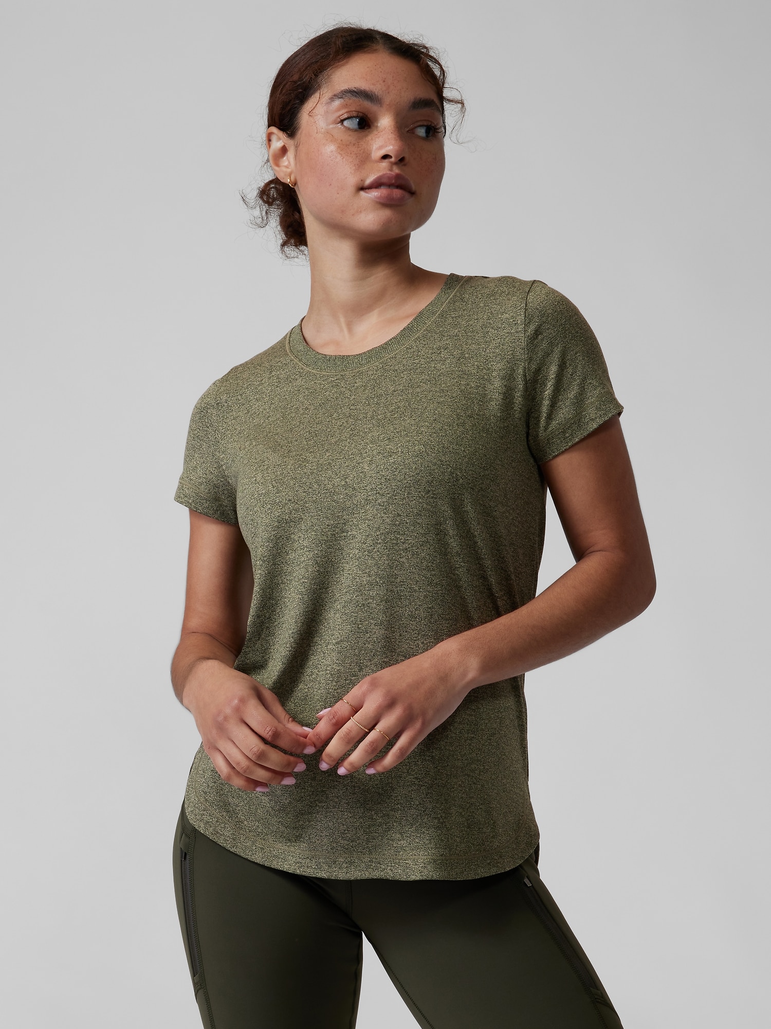 Athleta Uptempo Tee green. 1