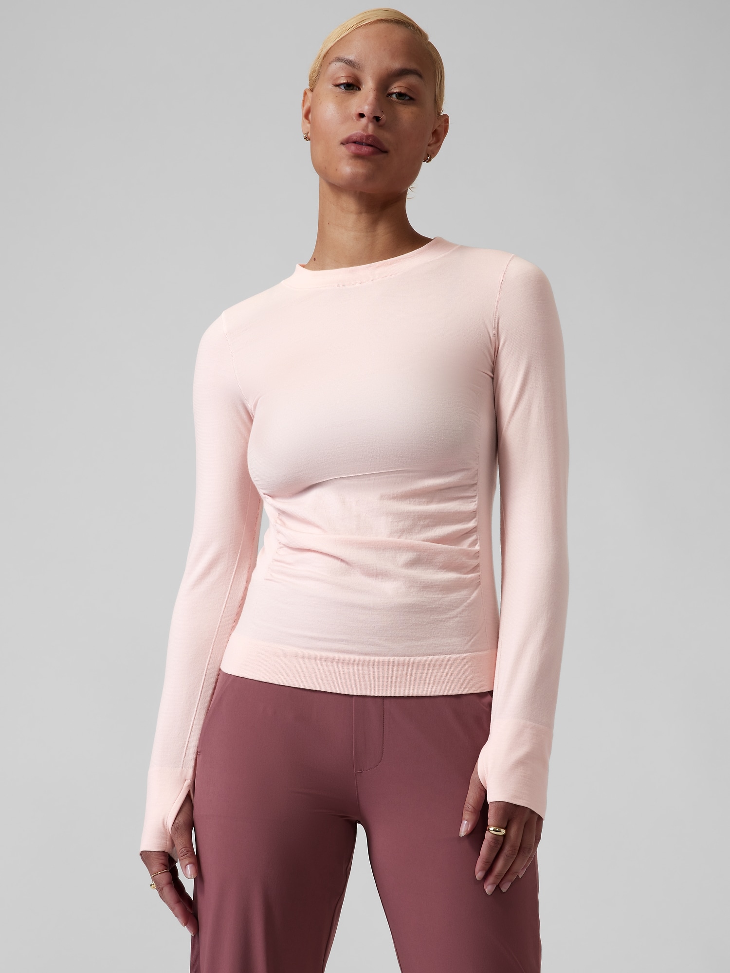 Athleta Foresthill Ascent Seamless Top pink. 1