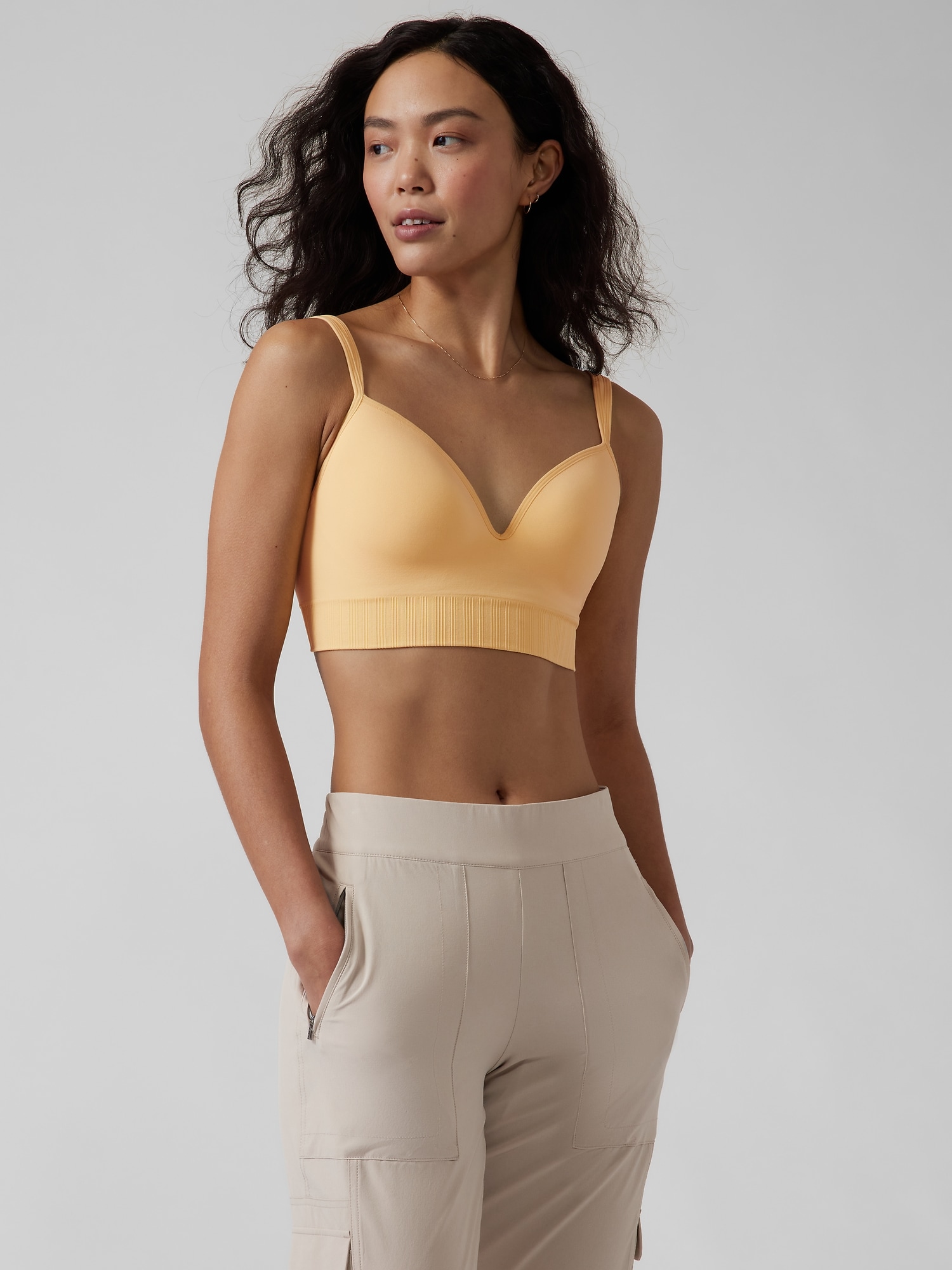 Embrace comfort with our Second Skin Bra + Contour Legging. Made to mold to  your body, giving comfort with every curve.