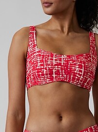 Haut de bikini imprimé à encolure carrée avec armatures