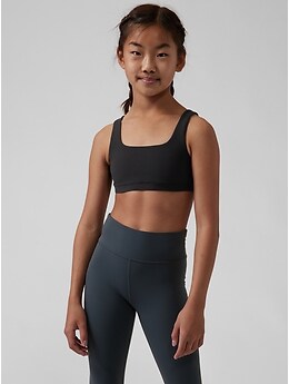 Athleta Girl Kids Size 8-10 Years Blue Striped Sports Bra Top Athletic Wear