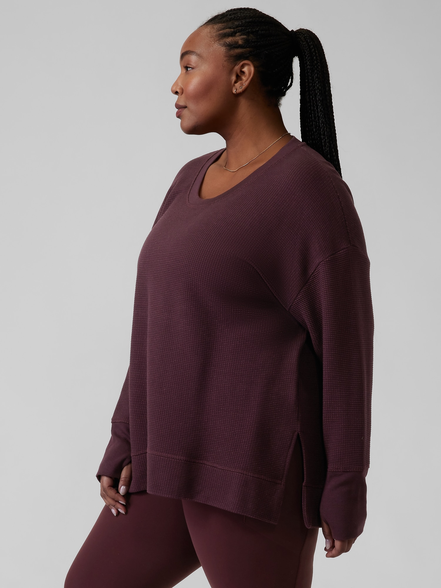 Coaster Luxe Waffle Sweatshirt Athleta