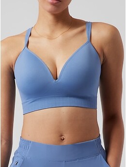 Love & Other Things gym co-ord open back sports bra in blue - ShopStyle