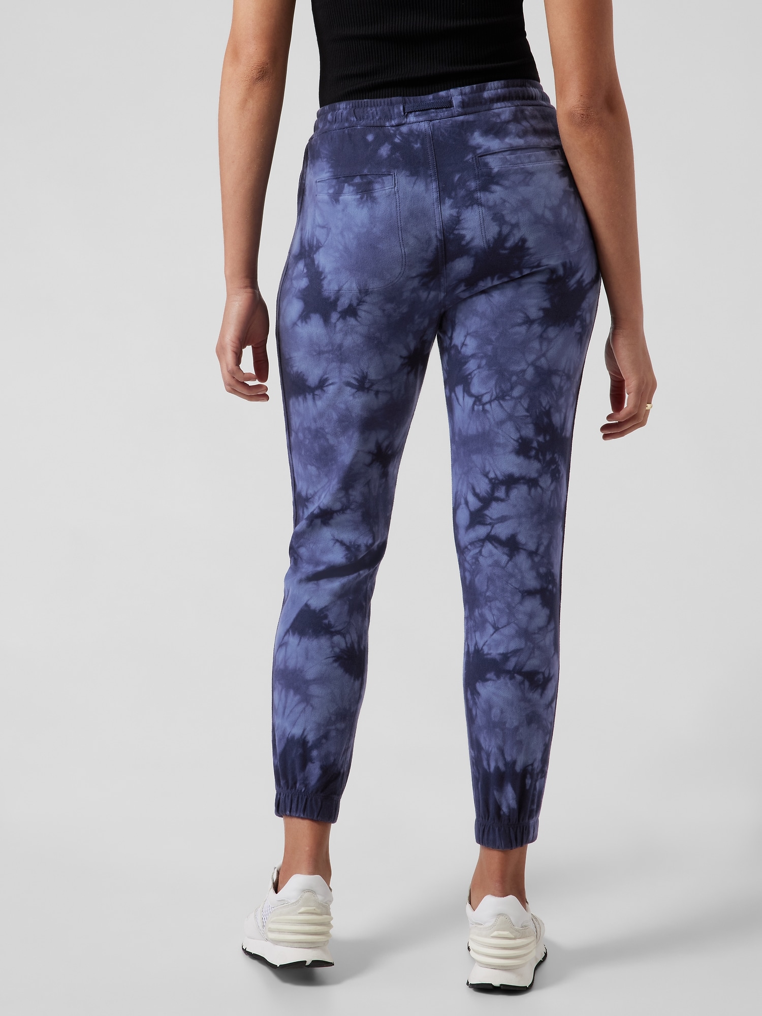 Athleta Women's Blue Tie Dye Fitted Athletic Leggings XS Extra Small RN54023