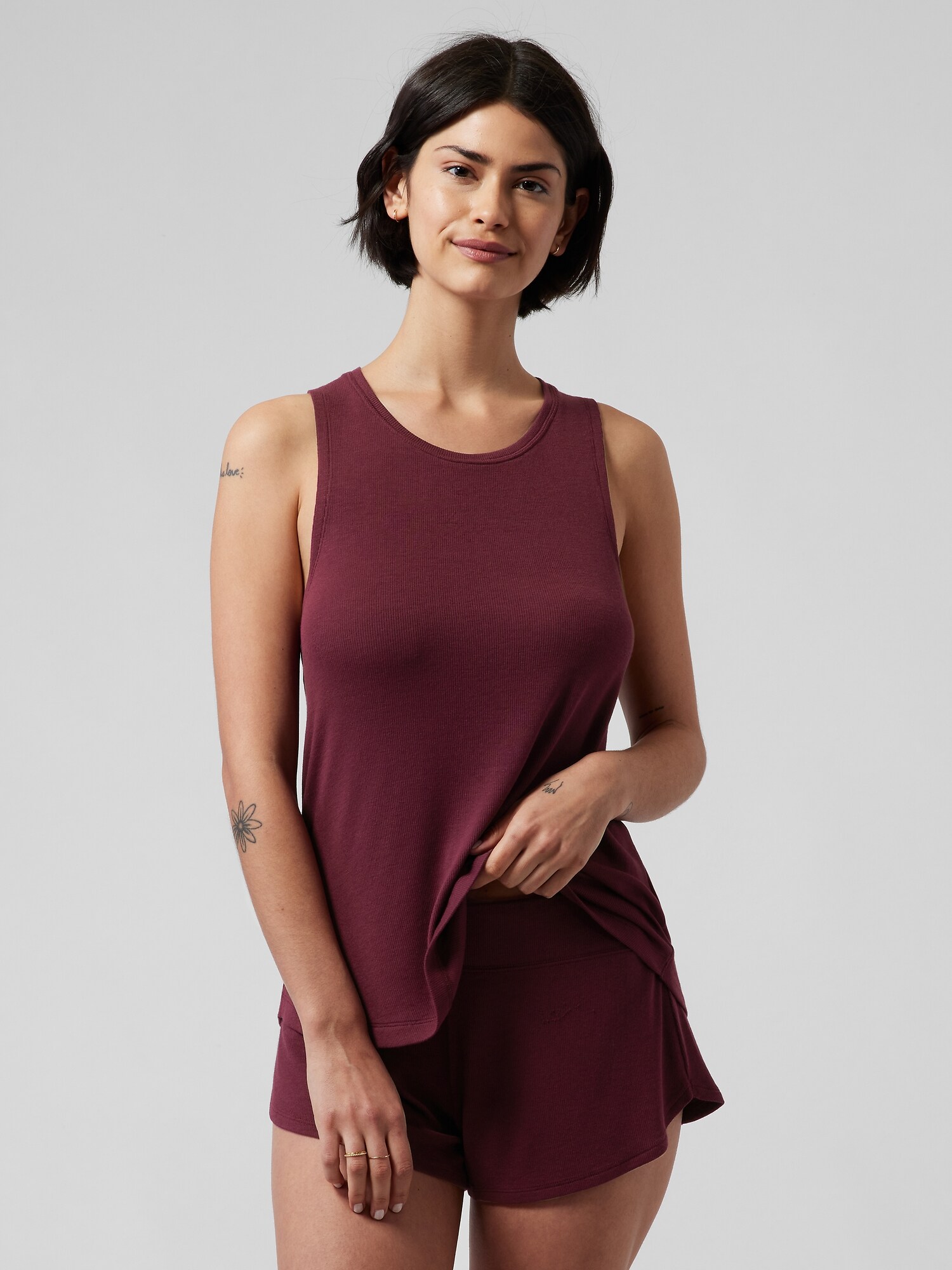 Athleta Well Rested Rib Sleep Tank purple. 1