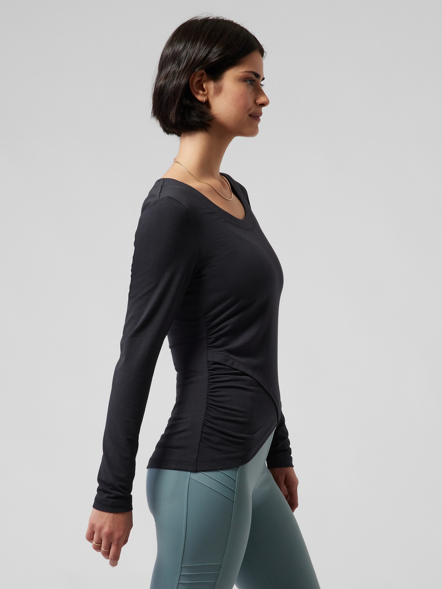 Haut Cache-cœur Femme Manches Longues - Pour Ballet, Yoga, Pilates - Bretelles Réglables, Tissu Stretch