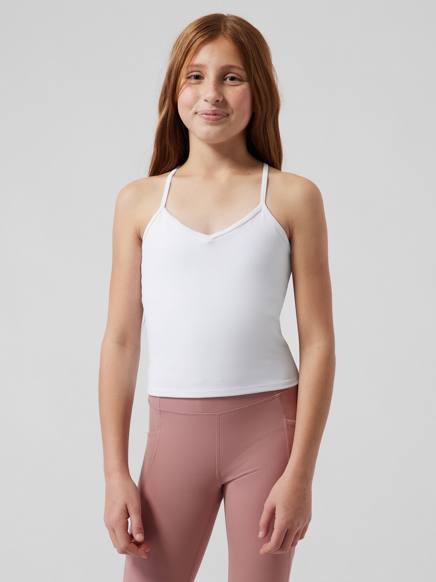 Athleta Girl All Day Longline Bra white. 1