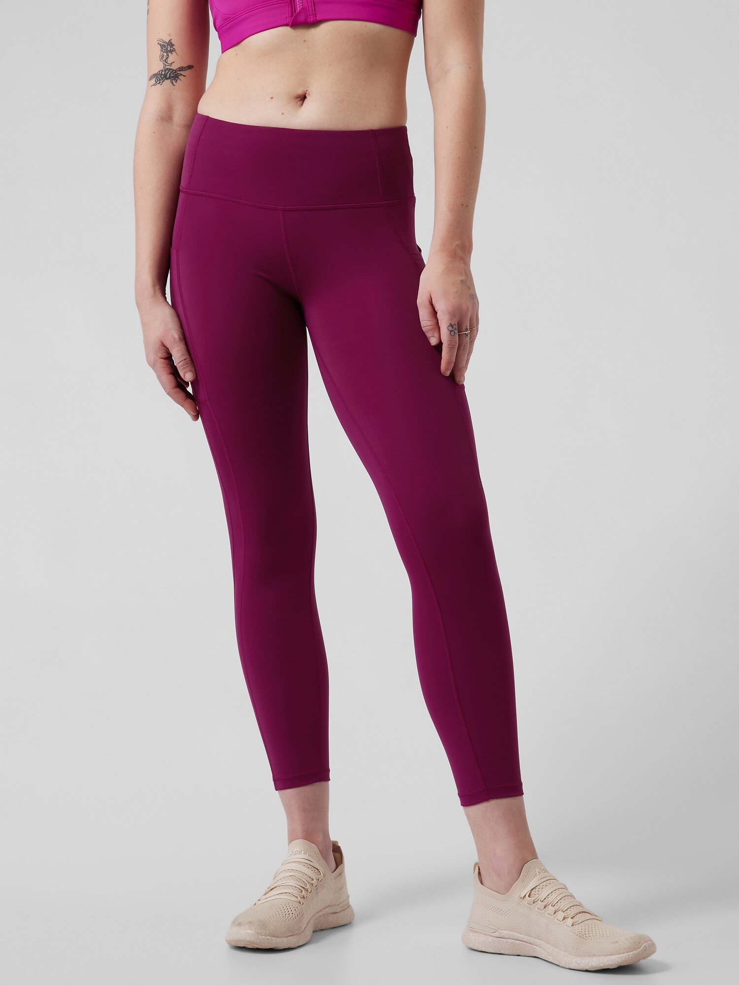 Athleta Ultimate Stash 7/8 Tight pink. 1