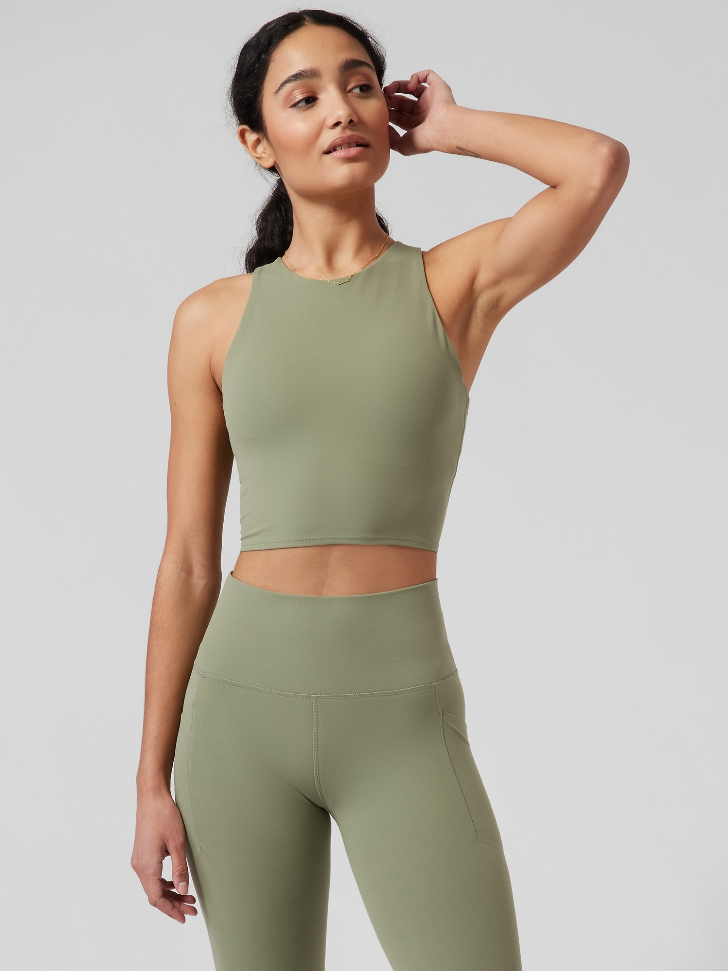 Athleta Conscious Crop Bra A&#45C green. 1