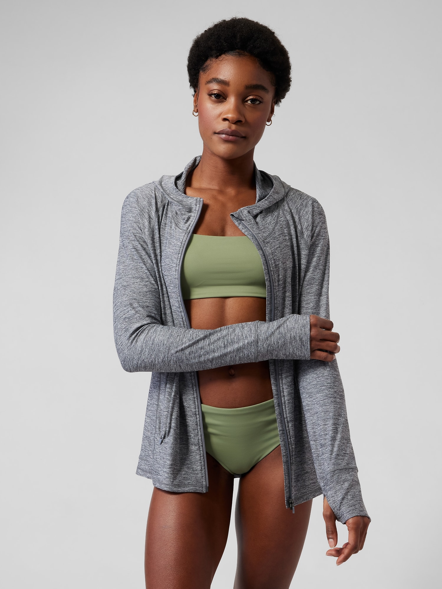 Athleta Pacifica Illume UPF Relaxed Jacket gray. 1