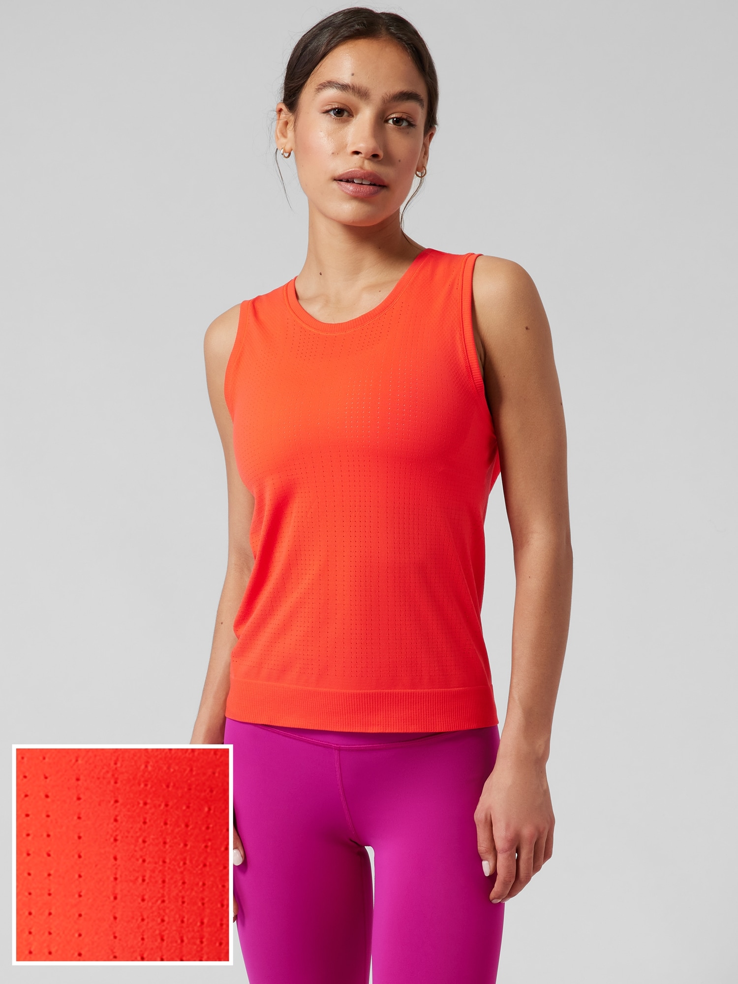 Athleta In Motion Seamless Tank orange. 1