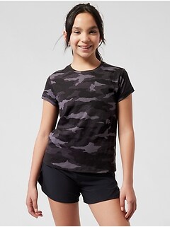 Athleta Girl Black Camo Daily Tee
