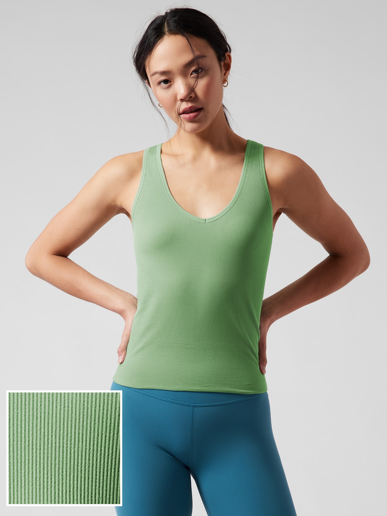 Athleta Aurora Seamless Tank green. 1