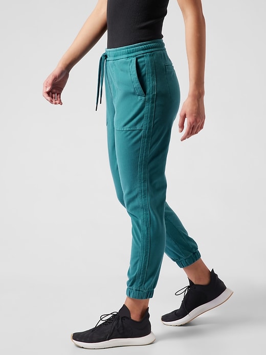 Athleta Women's Printed Farallon Jogger Pants in Olive Green 12P