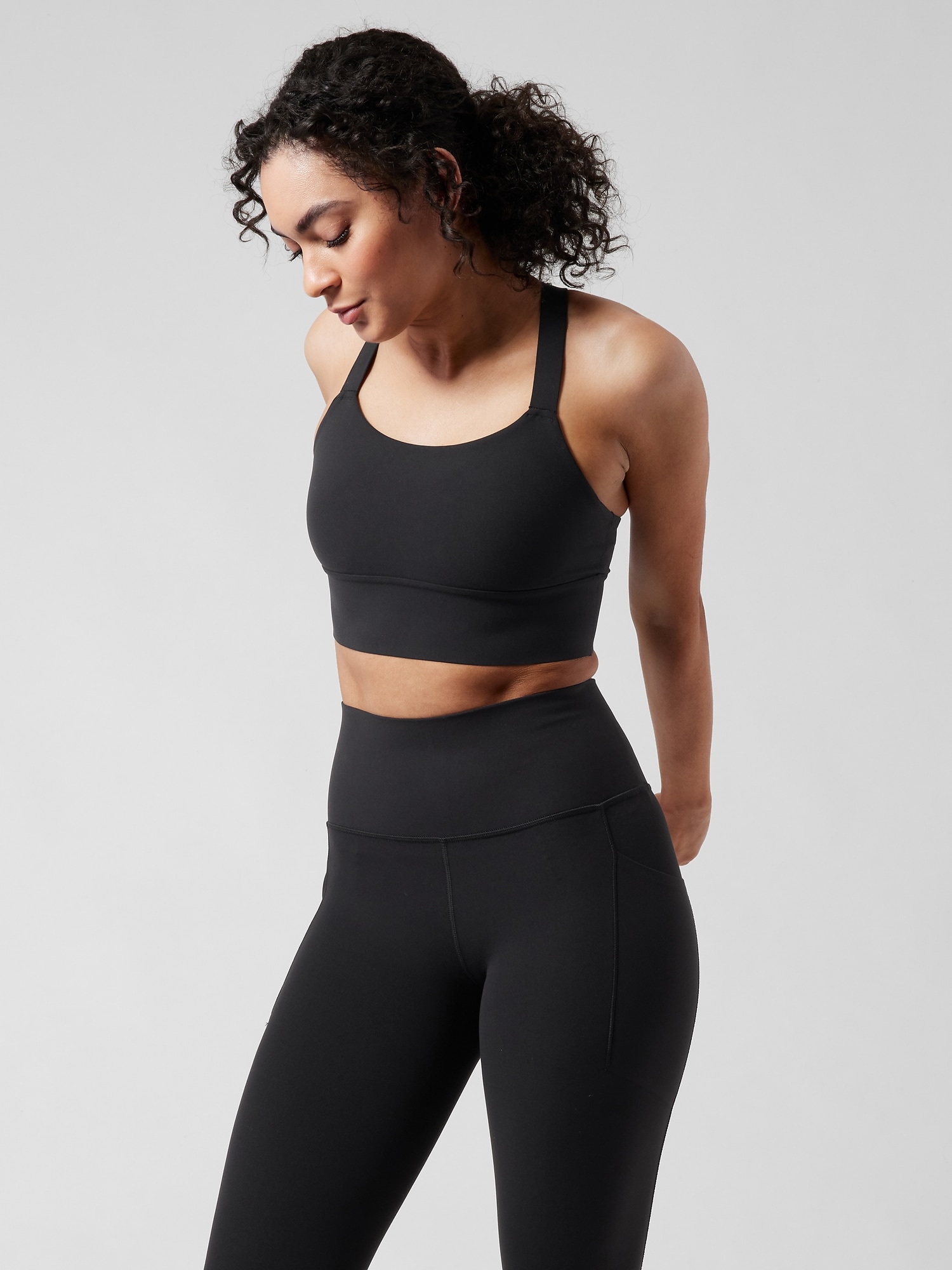 Athleta Warrior Longline Bra A&#45C black. 1