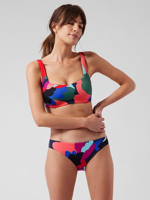 L'image numéro 1 présente Haut de bikini imprimé à encolure carrée avec armatures