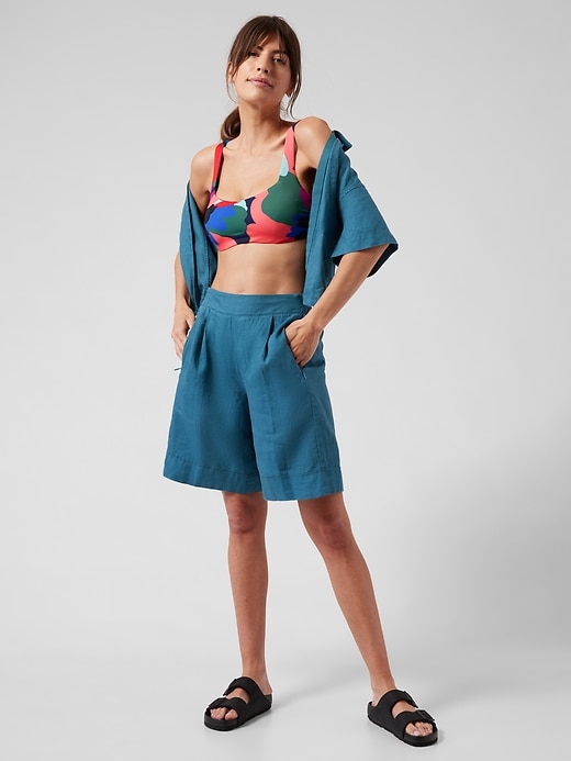 L'image numéro 7 présente Haut de bikini imprimé à encolure carrée avec armatures