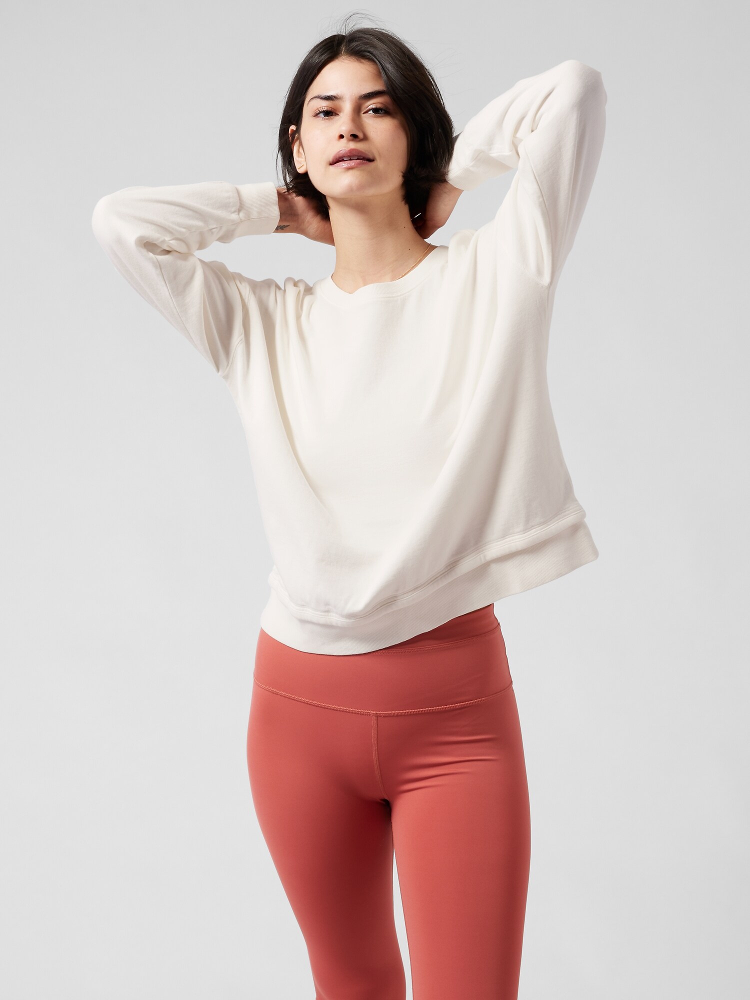 Athleta Sundown Sweatshirt II white. 1