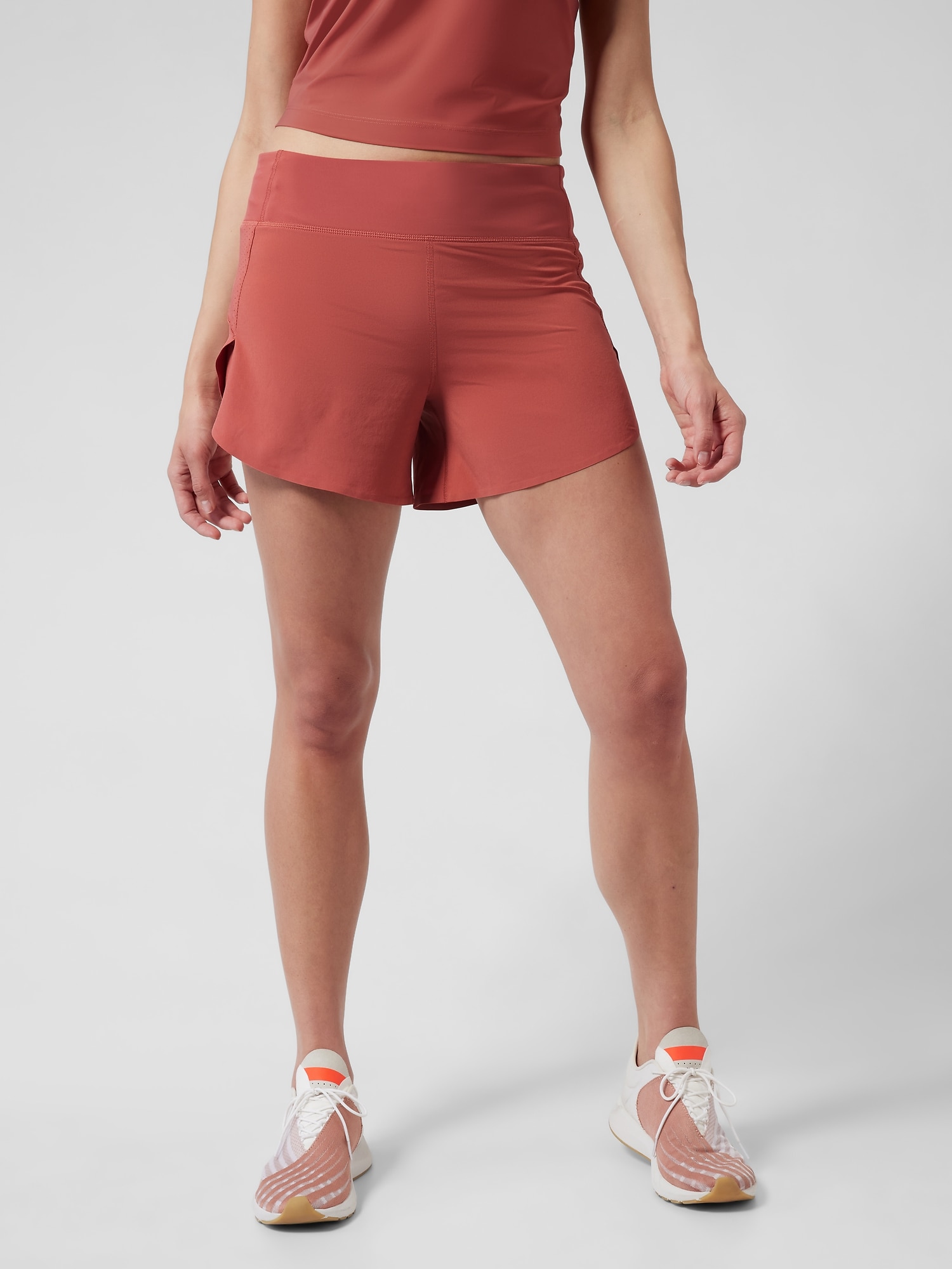 Athleta Run With It 4.5&#34 Short red. 1