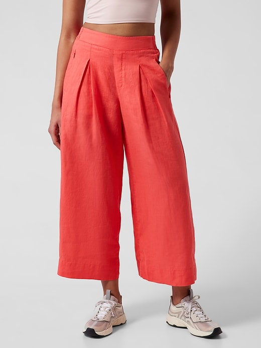 Image number 1 showing, Playa Linen Wide Crop Pant