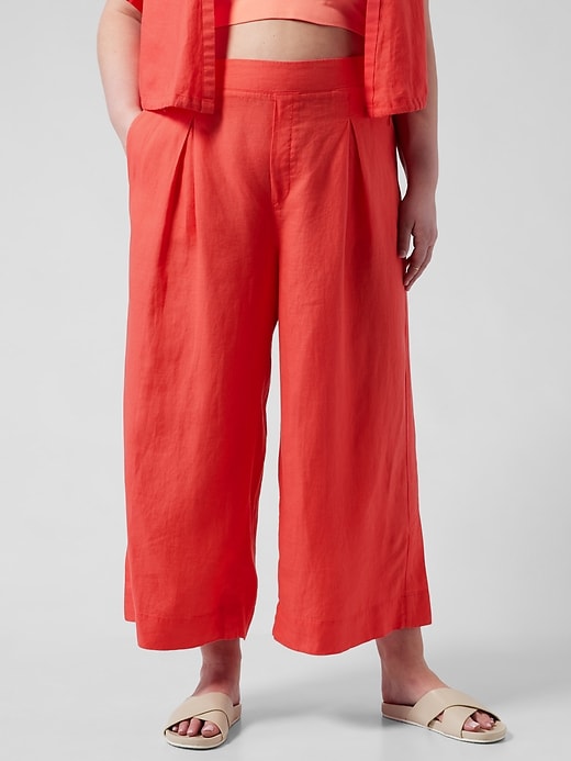 Image number 4 showing, Playa Linen Wide Crop Pant