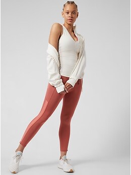 Athleta Ultimate Stash Craft 7/8 Tight Size MP M Petite Muted Red