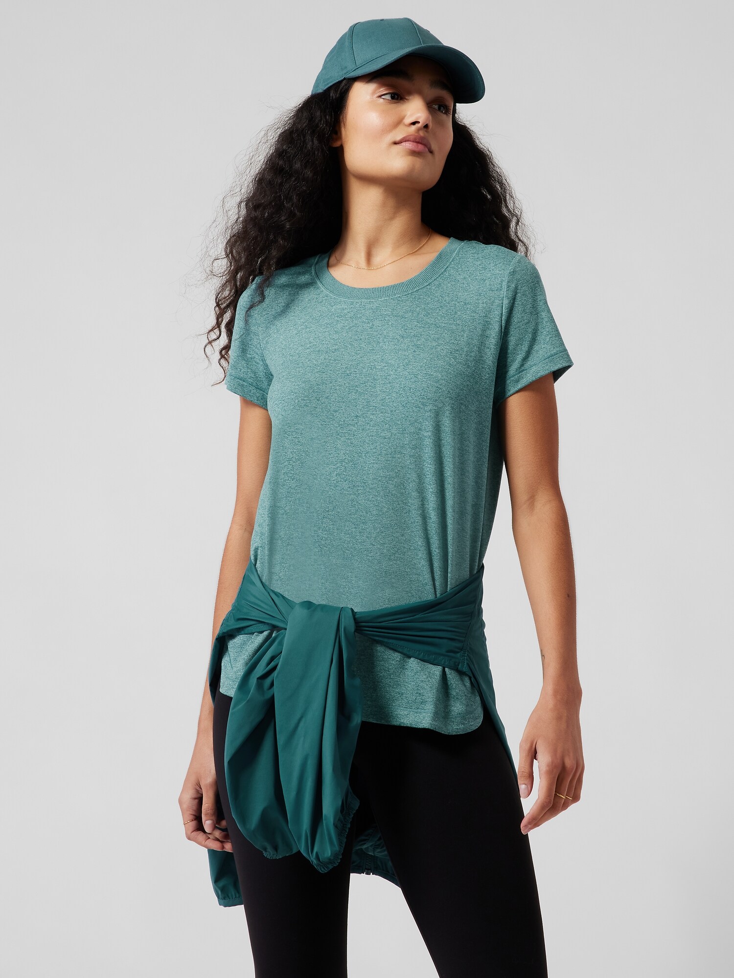 Athleta Uptempo Tee green. 1