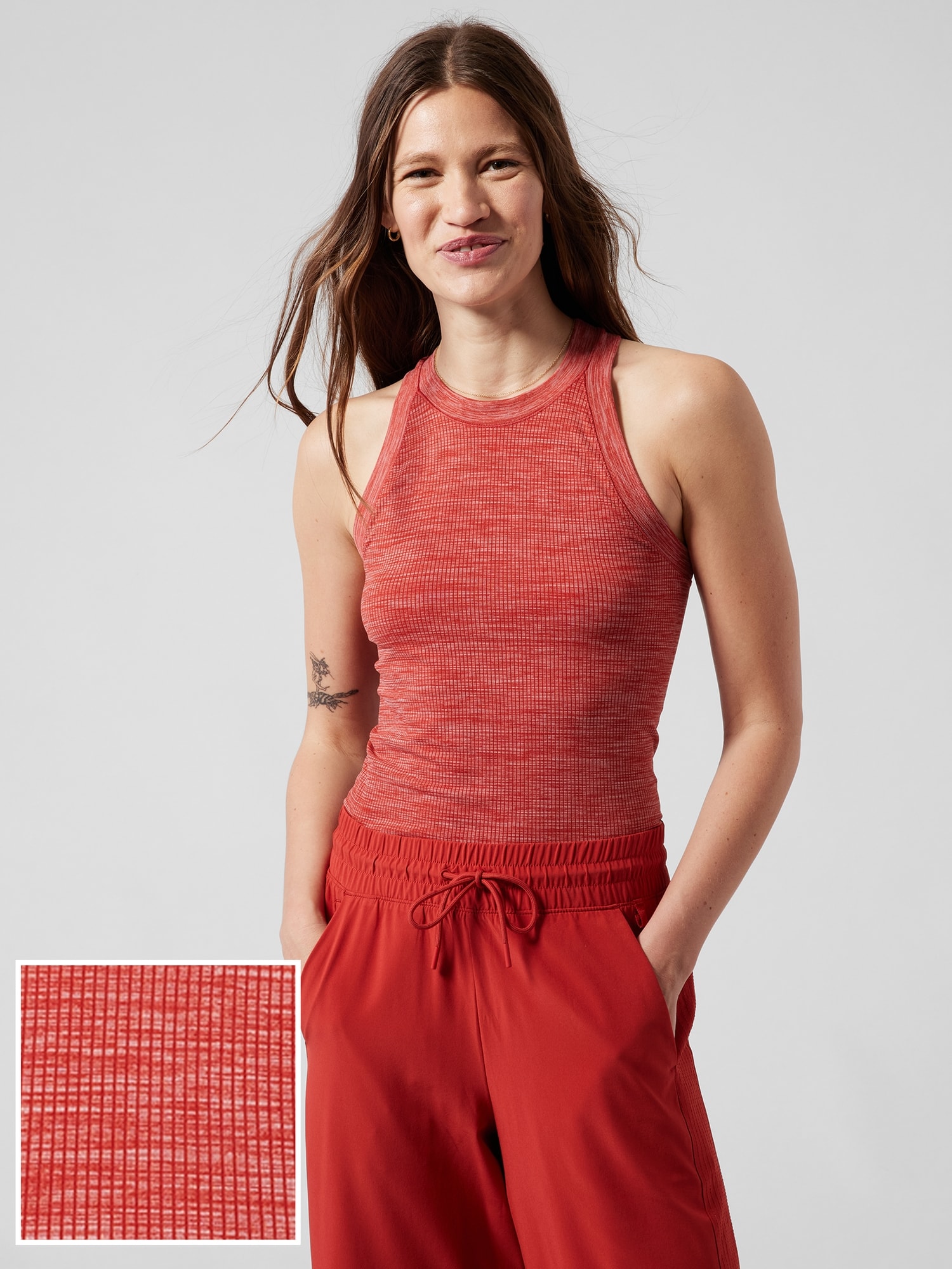 Athleta Renew Seamless Racerback Tank red. 1