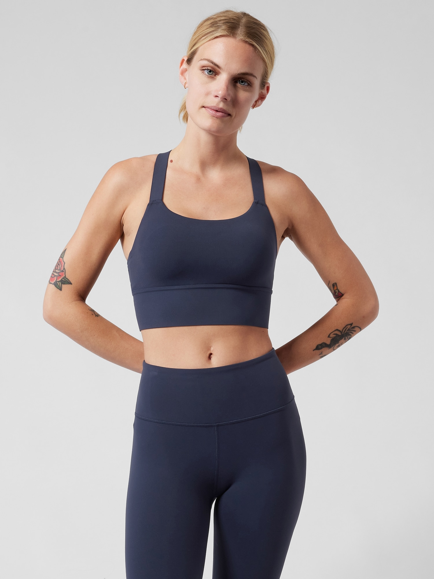 Athleta Warrior Longline Bra A&#45C blue. 1