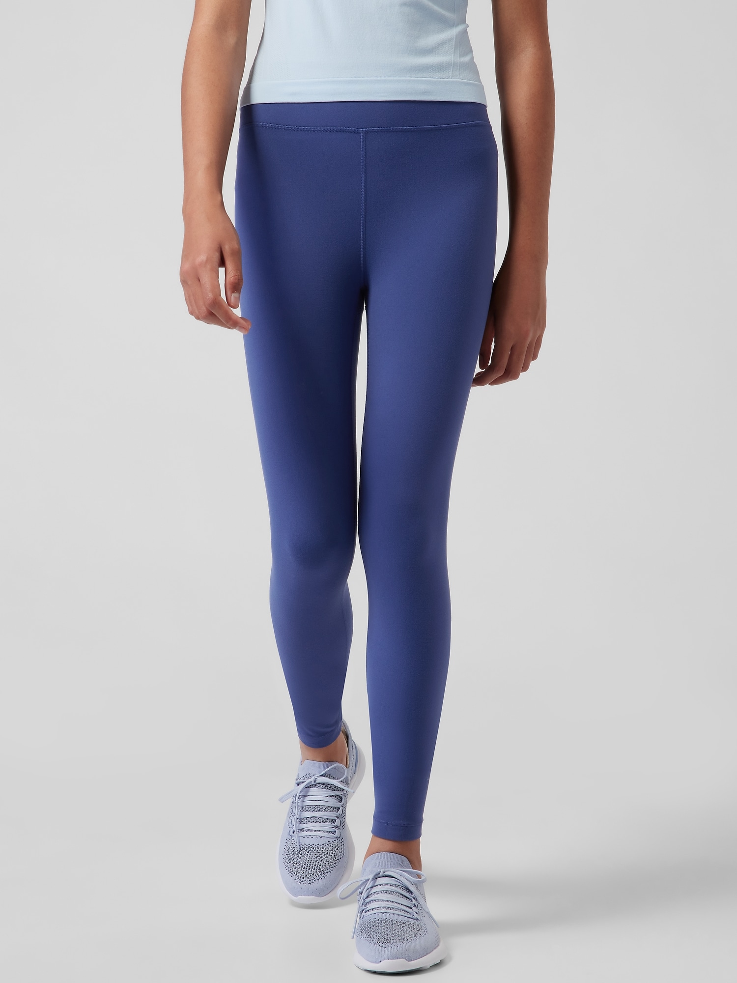 Athleta Girl High Rise Powervita Chit Chat Tight blue. 1