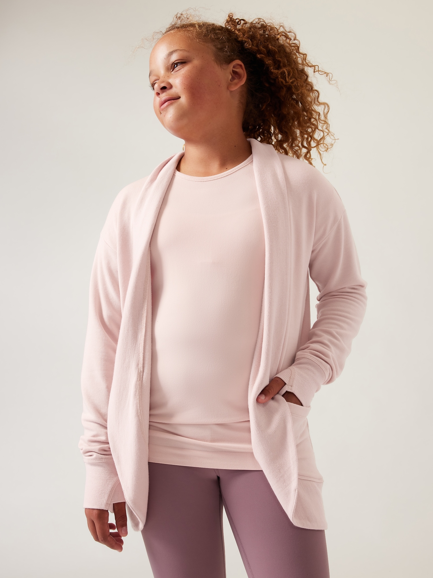 Athleta Girl Wrap 'N Roll Sweatshirt 2.0 pink. 1