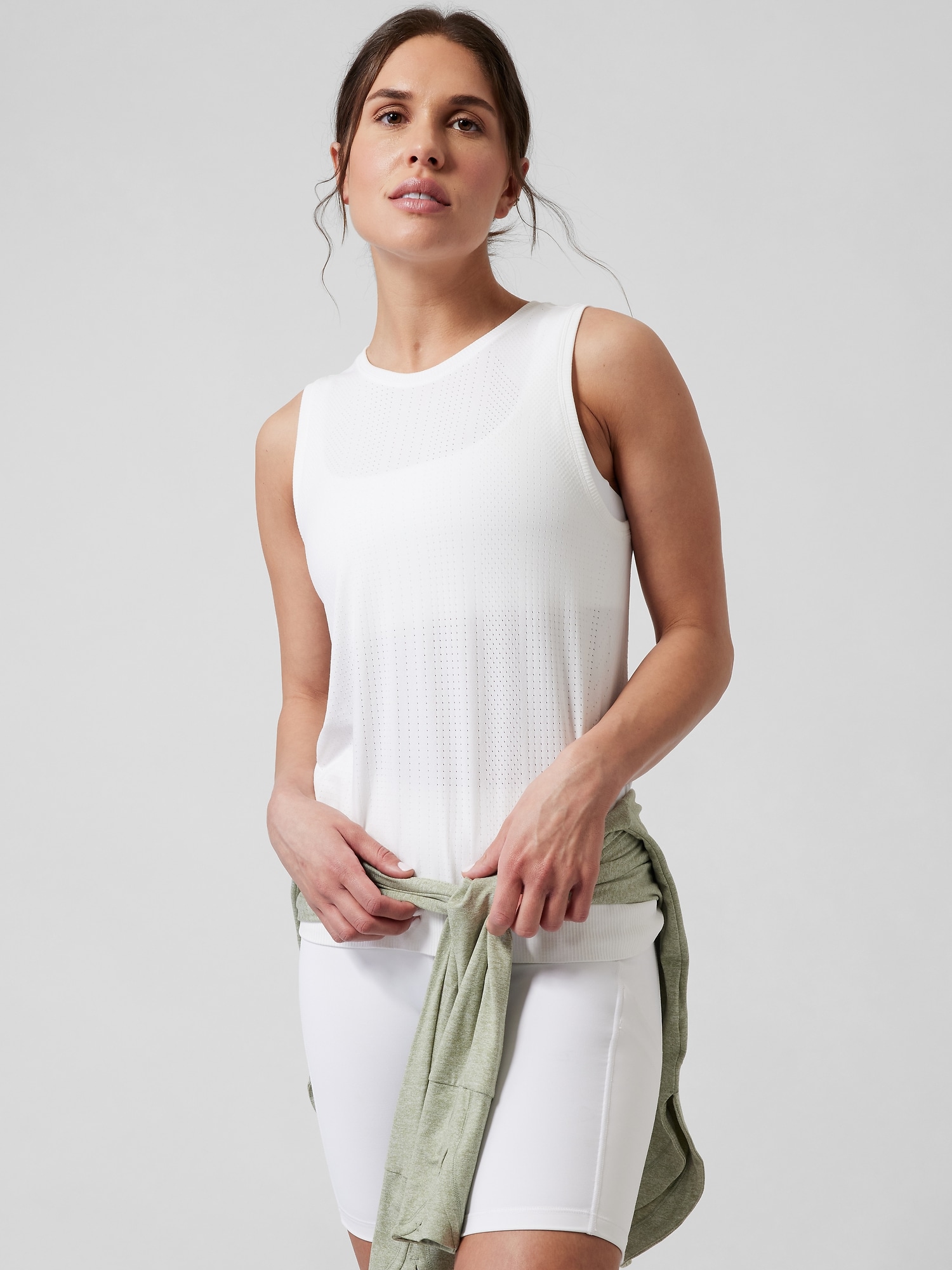 Athleta In Motion Seamless Tank white. 1