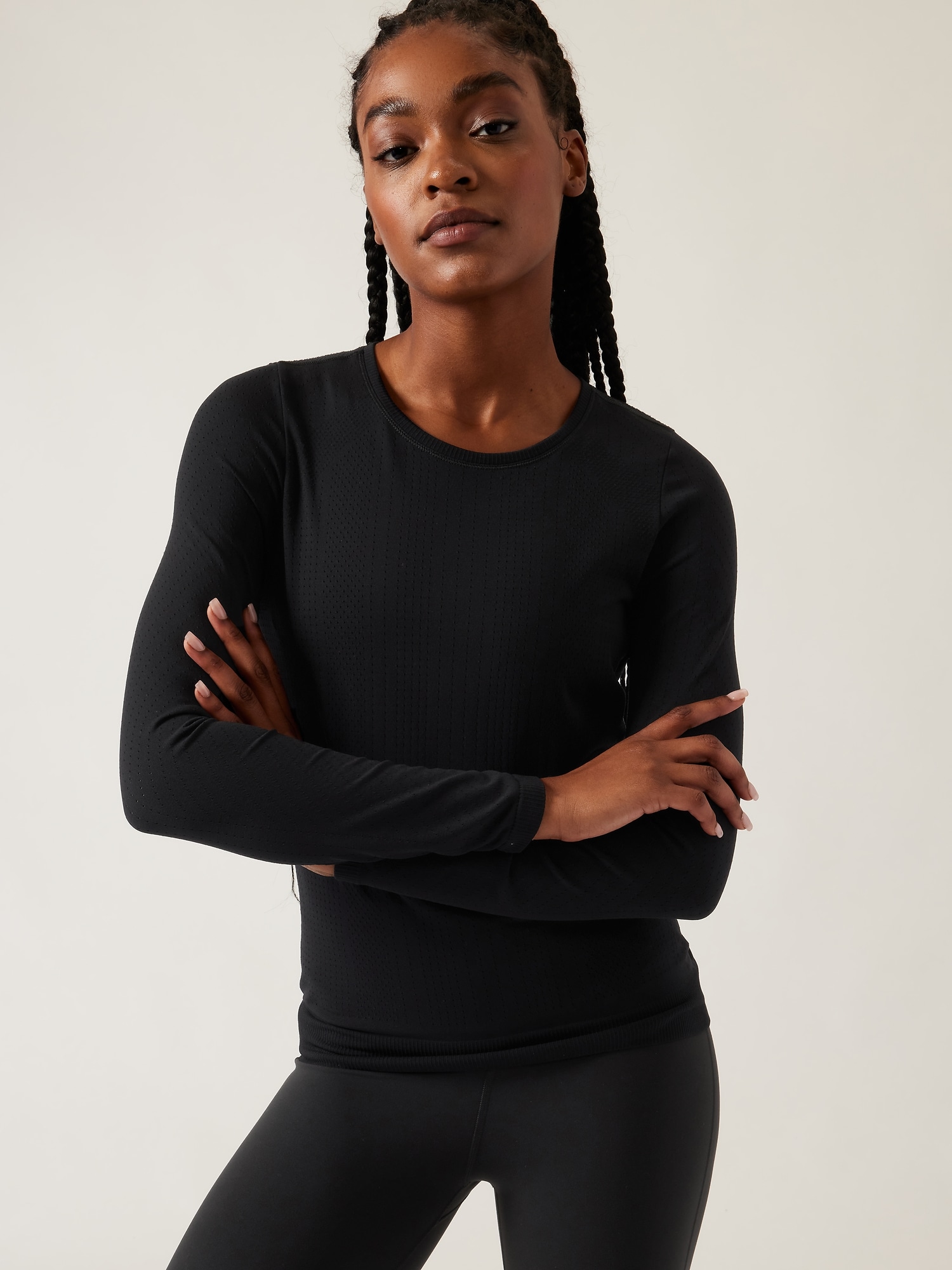 Athleta In Motion Seamless Top black. 1