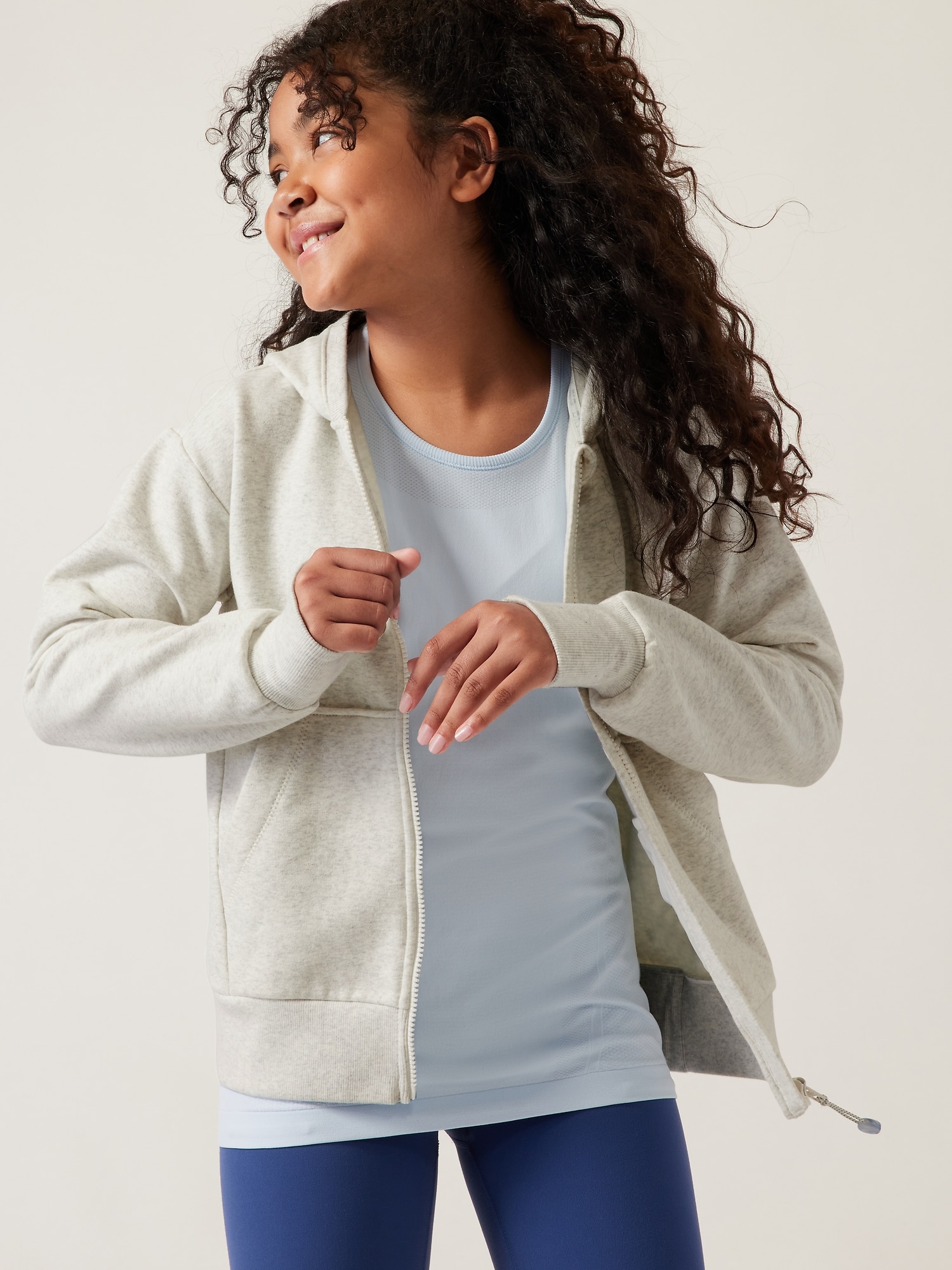 Athleta Girl RetroActive Full Zip gray. 1