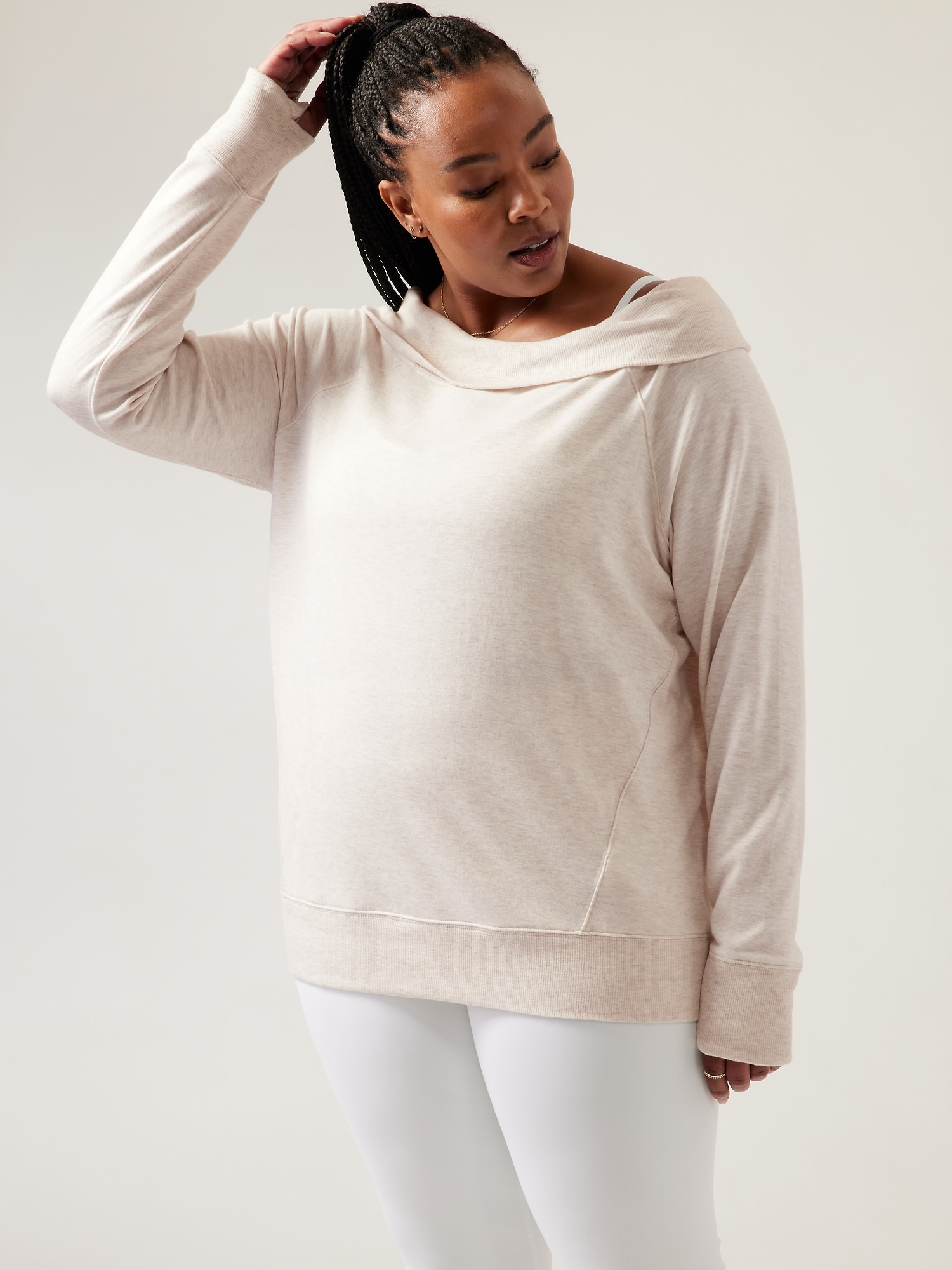 Athleta Studio Barre Sweatshirt brown. 1