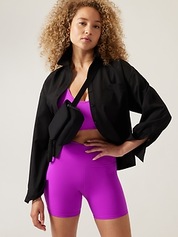 Athleta, Tops, Athleta Bayview Ribbed Croped Faux Wrap Top Purple Small  Athletic Apparel Spandx