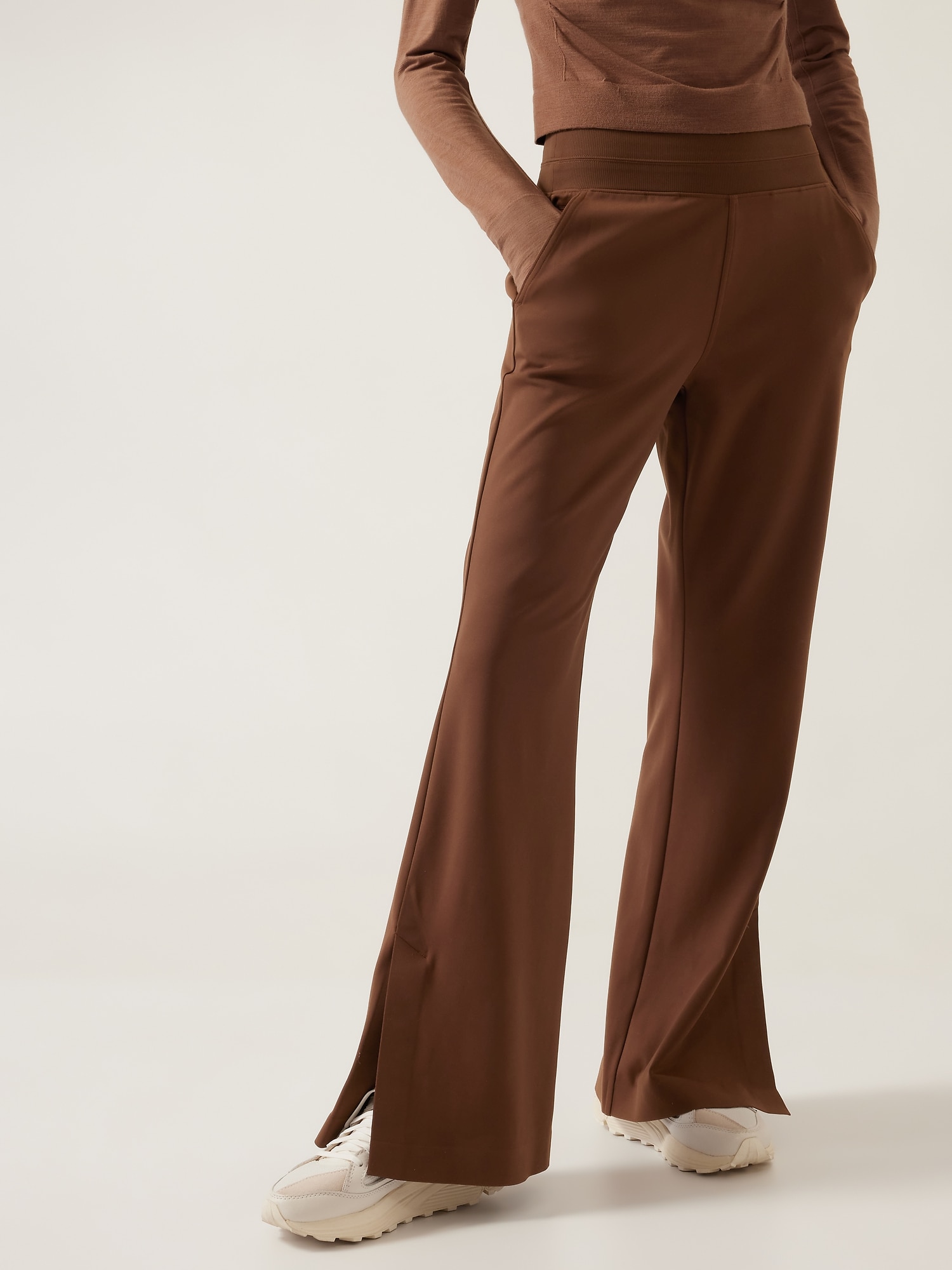 Matte Satin Fit & Flare Dress Pants  Womens wide leg pants, Fit & flare,  Flattering fashion