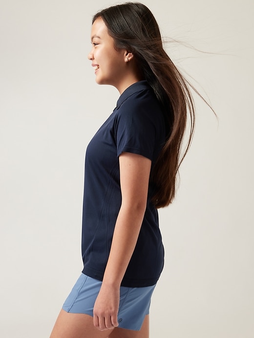 Image number 3 showing, Athleta Girl Power Up Seamless Short Sleeve Polo