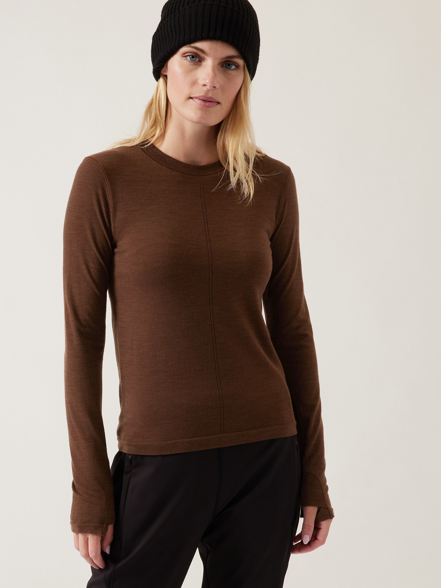 Athleta Ascent Seamless Top brown. 1