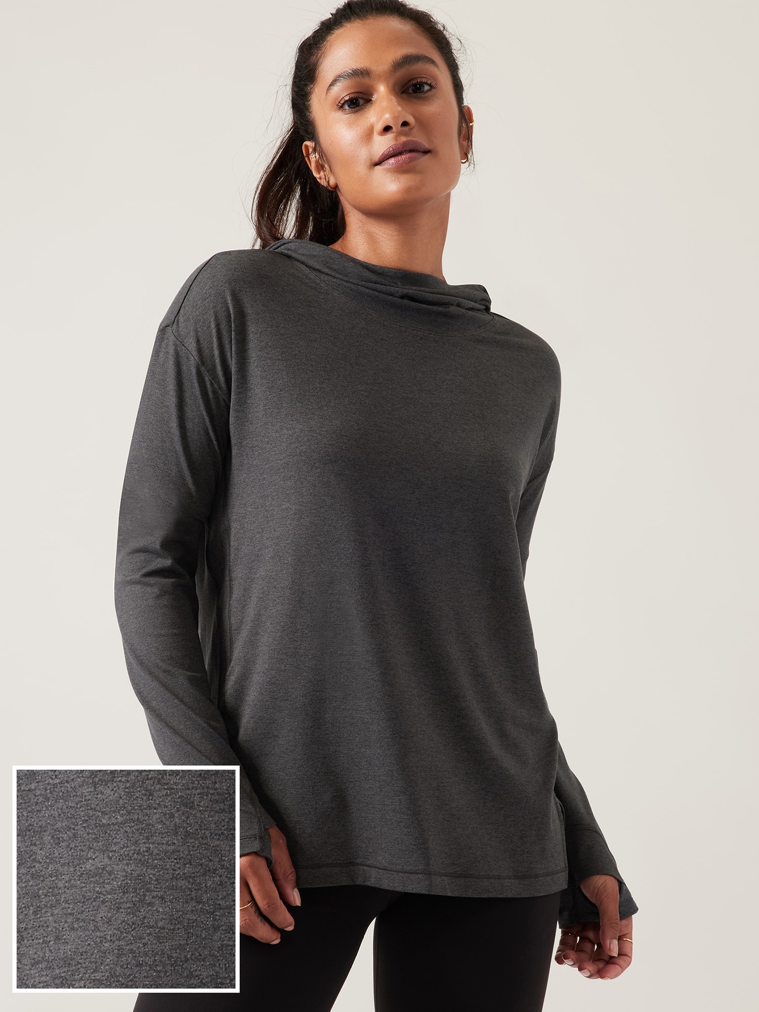 Athleta Uptempo Elevate Hoodie Sweatshirt black. 1